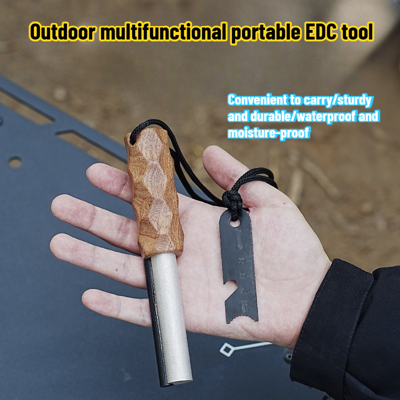 Magnesium Fire Starter - Shabili Drewniany Uchwyt do Ogniska Przyrodniczego: